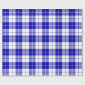 Kariertes Muster von Royal Blue und White| groß | Geschenkpapier (Flach)