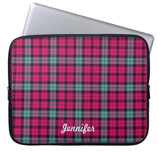 Kariertes Muster von Tartan Laptopschutzhülle (Vorderseite)