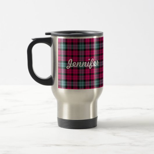 Kariertes Muster von Tartan Reisebecher (Links)