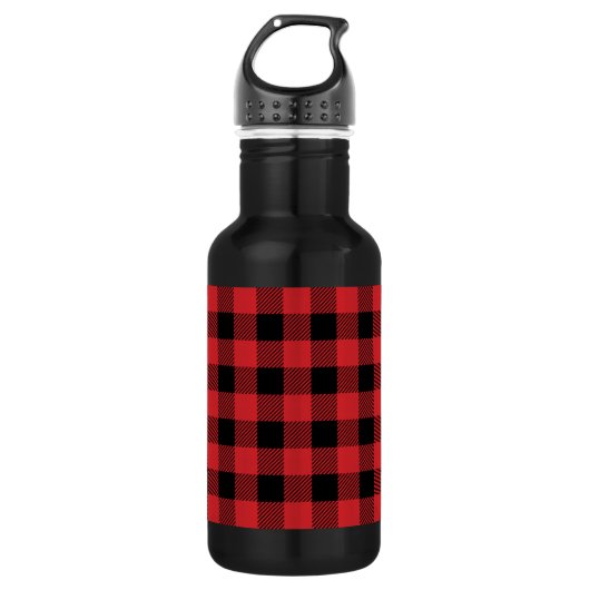 Kariertes Muster Weihnachtsdes klassischen Trinkflasche (Vorderseite)