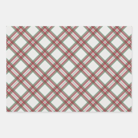 Kariertes Muster Weihnachtswrapping Papier-Sortime Geschenkpapier Set (Vorderseite 3)