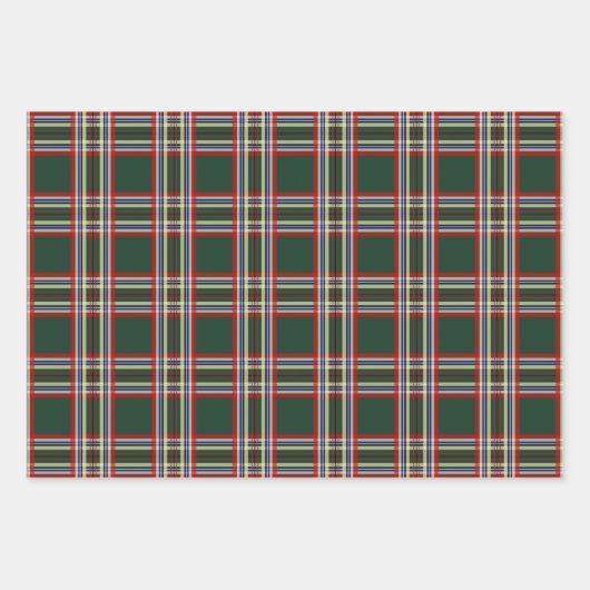 Kariertes Muster Weihnachtswrapping Papier-Sortime Geschenkpapier Set (Vorderseite 2)