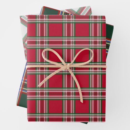 Kariertes Muster Weihnachtswrapping Papier-Sortime Geschenkpapier Set (Beispiel)