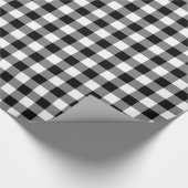Kariertes Muster weiß und schwarz Geschenkpapier (Ecke)
