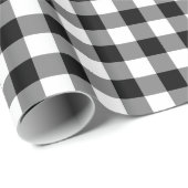 Kariertes Muster weiß und schwarz Geschenkpapier (Rolleneckpunkt)