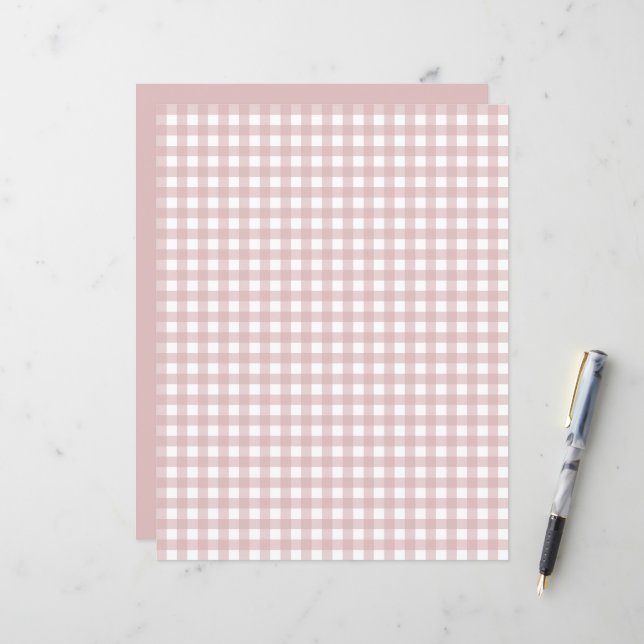 Kariertes Musterschriftpapier mit rosa Farbton (Vorderseite/Rückseite Beispiel)