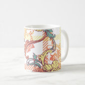 Kariertes, nahtloses Stoffmuster mit Baroqu Kaffeetasse (VorderseiteRechts)