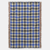 Kariertes Navy Blue und Black Tartan Decke (Vorderseite Vertikal)