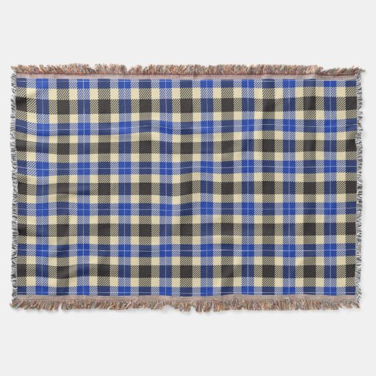 Kariertes Navy Blue und Black Tartan Decke (Vorderseite)