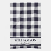 Kariertes Navy Geschirrtuch (Vertikal)