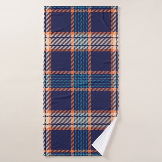 Kariertes Navy-Tartan-Muster Badehandtuch (Badehandtuch)