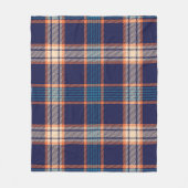 Kariertes Navy-Tartan-Muster Fleecedecke (Vorderseite)