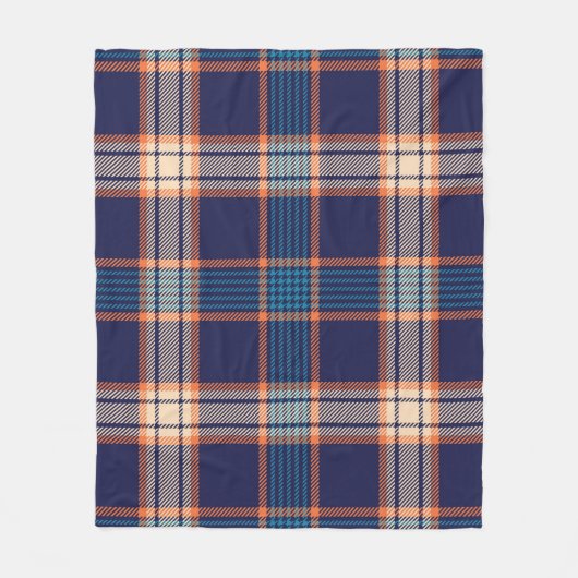 Kariertes Navy-Tartan-Muster Fleecedecke (Vorderseite)