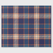 Kariertes Navy-Tartan-Muster Geschenkpapier (Flach)