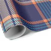 Kariertes Navy-Tartan-Muster Geschenkpapier (Rolleneckpunkt)