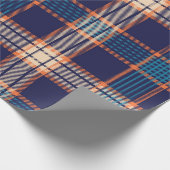 Kariertes Navy-Tartan-Muster Geschenkpapier (Ecke)