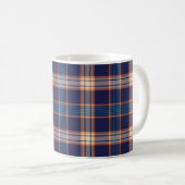 Kariertes Navy-Tartan-Muster Kaffeetasse (VorderseiteRechts)