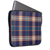 Kariertes Navy-Tartan-Muster Laptopschutzhülle (Vorne Rechts)