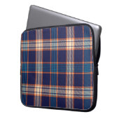 Kariertes Navy-Tartan-Muster Laptopschutzhülle (Vorderseite Links)