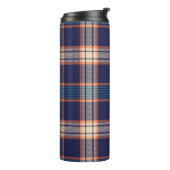 Kariertes Navy-Tartan-Muster Thermosbecher (Nach links gedreht)