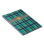 Kariertes Notebook in Blau und Orange Notizblock (Rechte Seite)