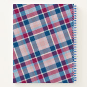 Kariertes Notebook in Blau und Rosa Notizblock (Rückseite)