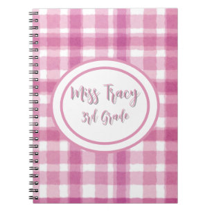 Kariertes Notebook in Pastellrosa Notizblock