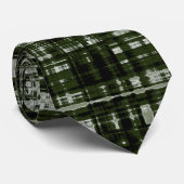 Kariertes Olive Green w/Grau Krawatte (Gerollt)