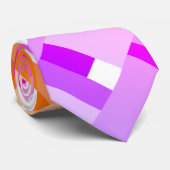 Kariertes Ombre in Gelb, Orange, Rosa und Lila Krawatte (Gerollt)