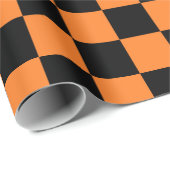 Kariertes Orange und schwarz Geschenkpapier (Rolleneckpunkt)