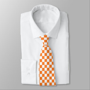 Kariertes Orange und weiß Krawatte
