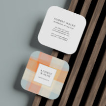 Kariertes Orangencreme Blau beruflich