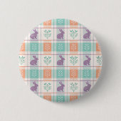 Kariertes Ostern Plaid Button (Vorderseite)