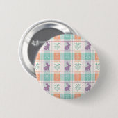 Kariertes Ostern Plaid Button (Vorne & Hinten)