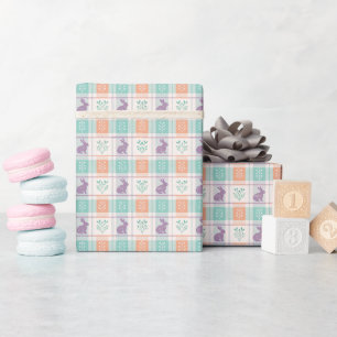 Kariertes Ostern Plaid Geschenkpapier