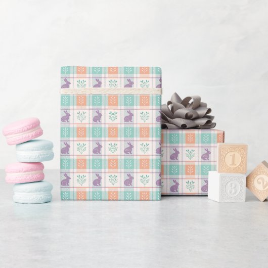 Kariertes Ostern Plaid   Geschenkpapier (Babyparty)