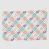 Kariertes Ostern Plaid   Golfhandtuch (Horizontal)