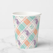 Kariertes Ostern Plaid Pappbecher (Rückseite)