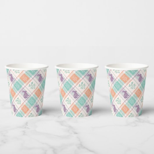 Kariertes Ostern Plaid Pappbecher (Multi)