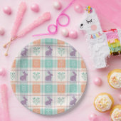 Kariertes Ostern Plaid   Pappteller (Party)