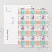 Kariertes Ostern Plaid Postkarte (Vorne/Hinten)