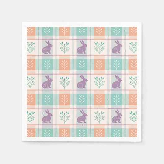 Kariertes Ostern Plaid   Serviette (Vorderseite)