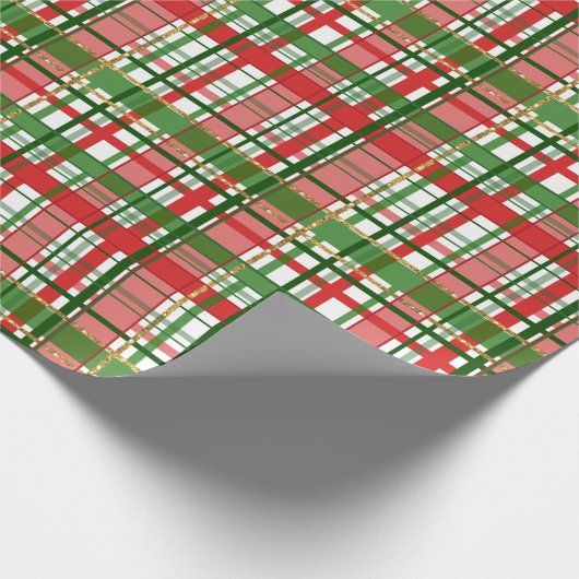 Kariertes Papier für Rot-, Grün- und Festivals Geschenkpapier (Ecke)