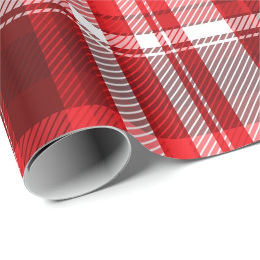 Kariertes Papier mit festem Rot und Weiß Geschenkpapier (Rolleneckpunkt)