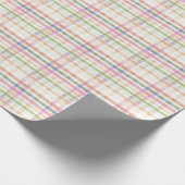 Kariertes Papier mit rosa Aufschrift Geschenkpapier (Ecke)