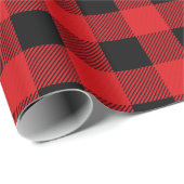 Kariertes Papier mit roten und schwarzen Umschläge Geschenkpapier (Rolleneckpunkt)