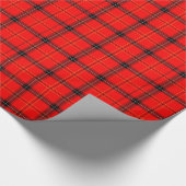 Kariertes Papier mit roten und schwarzen Umschläge Geschenkpapier (Ecke)