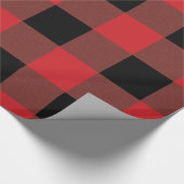 Kariertes Papier mit roten und schwarzen Umschläge Geschenkpapier (Ecke)