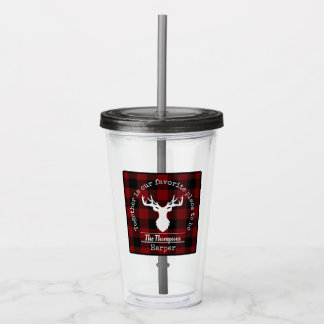 Kariertes Party in Rot und Schwarz Buffalo Acryltrinkbecher