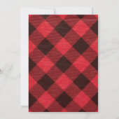 Kariertes Party in Rot und Schwarz Buffalo Einladu Einladung (Rückseite)